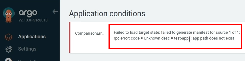 Argo CD App Error