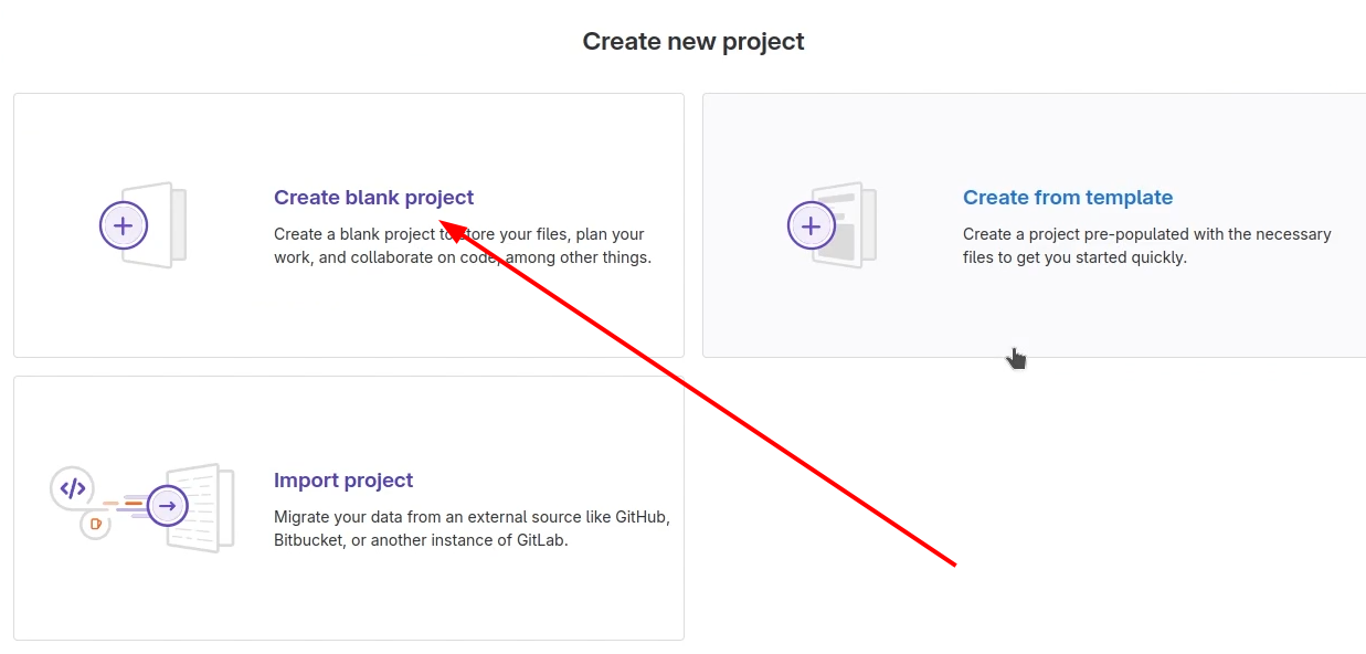 Create new project in GitLab 2